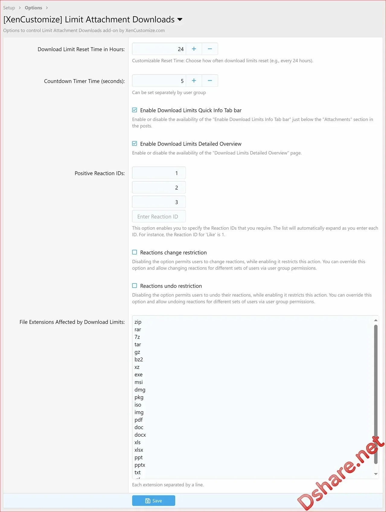 Tài nguyên '[XenCustomize] Limit Attachment Downloads'